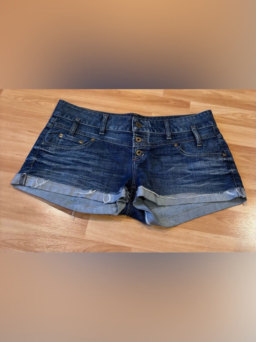 Guess Low rise Rolled Hem Denim Shorts